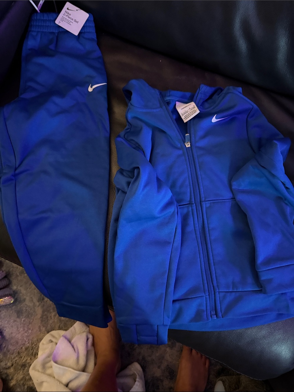 Nike Boys' Royal Blue Full-Zip Hoodie & Joggers Set